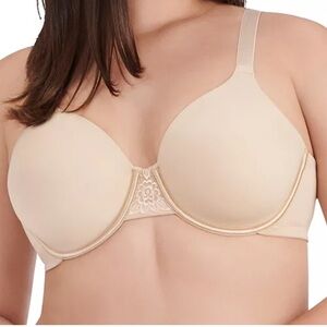 VANITY FAIR Women's Full Figure Beauty Back Smoothing Bra, 40DDD, Damask Neutral